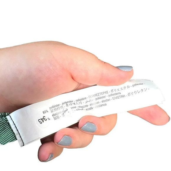 Zara‎ Jacquard Asymmetric One Shoulder Crop Top Ring Detail Black Green Small - Picture 9 of 9